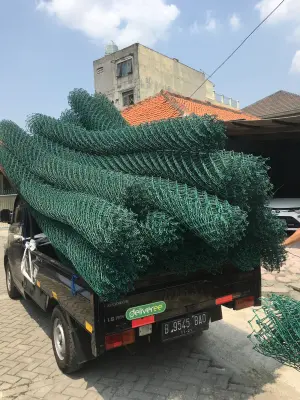 Pagar Kawat Harmonika PVC Hijau
